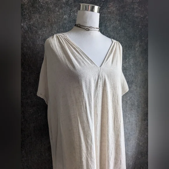 Minimalist Linen-Feel Tunic Dress | Boho Summer Layer - Picture 2 of 6